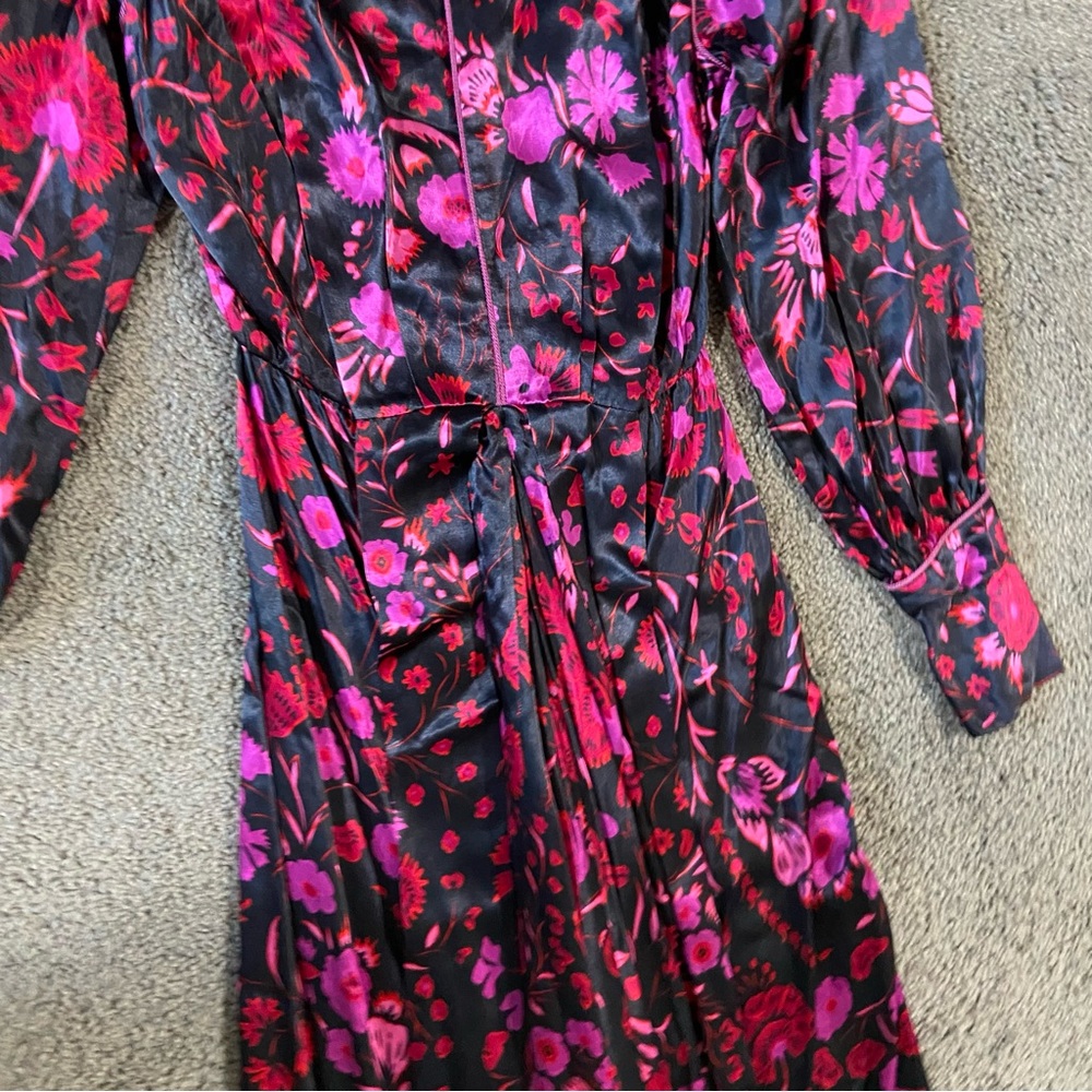 Sabina Musayev NEW ELODIA Long Sleeve Back Cut Out Black Floral Dress Sz S $865 - Picture 10 of 16